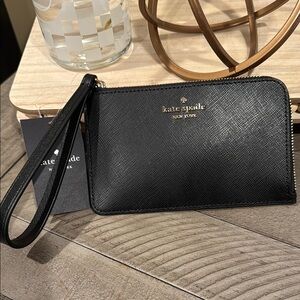 Kate Spade Black Saffiano Leather Wristlet